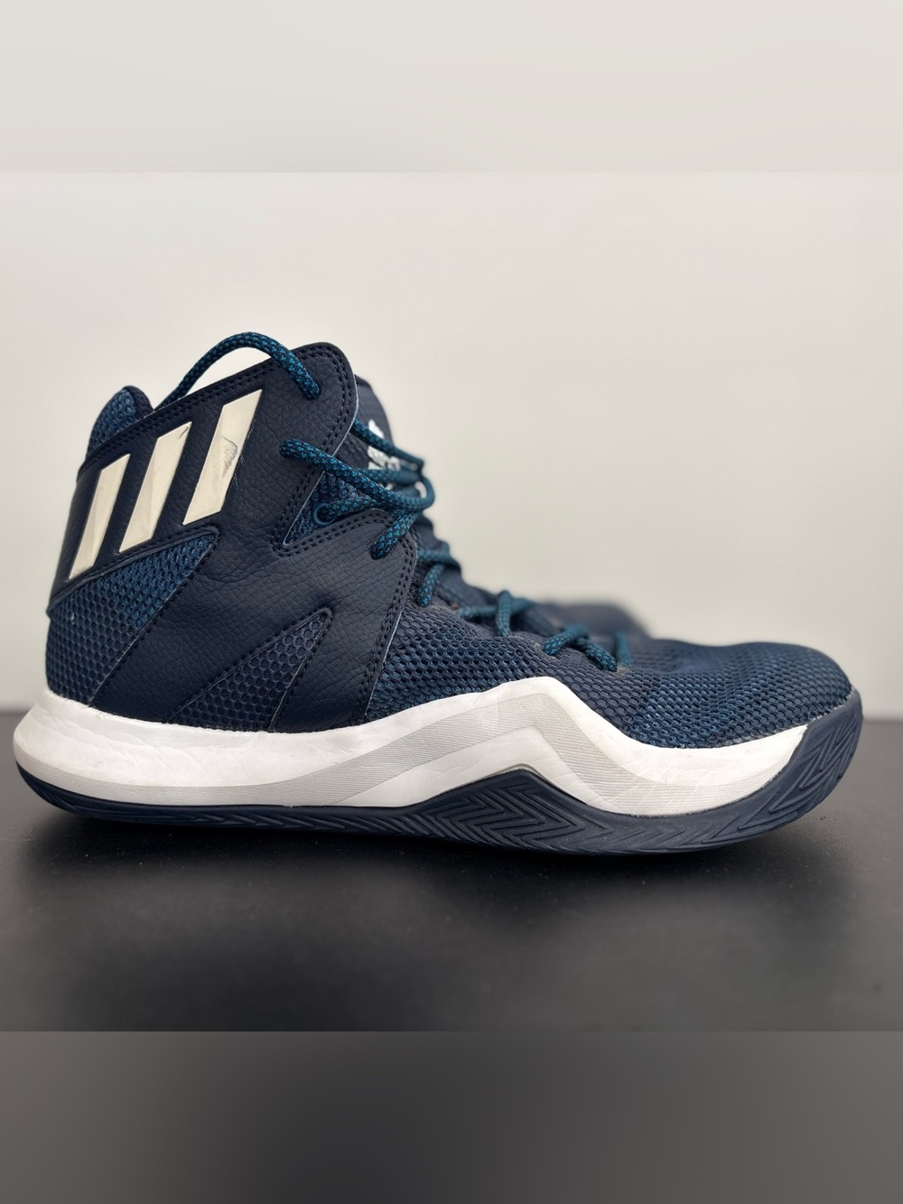 adidas Crazy 8 Men's Navy Basketball Shoes with White Stripes Sneakers